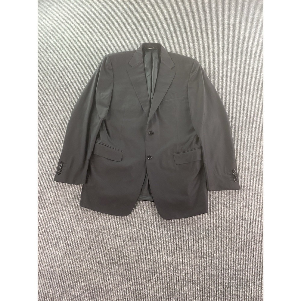 Canali Suit Jacket 42 L Black Wool Solid Luxury Designer Premium Sport Italy